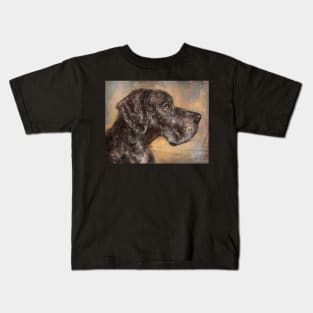 Painting of a Brown Brindle Great Dane Kids T-Shirt